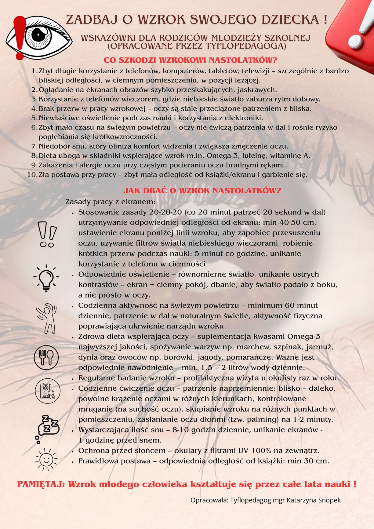 Międzynarodowy Dzień Osób Niewidomych i Słabowidzących – Zadbajmy o Wzrok Młodzieży!